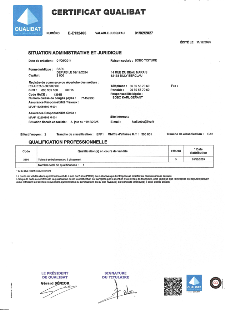 certificat QUALIBAT 2027 2